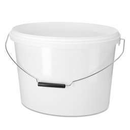 Zeige Details für 12‑Liter Ovaleimer (PP) weiß, oval – mit Metallbügel Bild von 12‑Liter Ovaleimer (PP) weiß, oval – mit Metallbügel