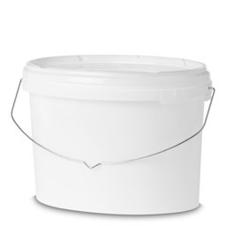 Zeige Details für Ovaler 18‑Liter Eimer aus PP, weiß – mit Metallbügel Bild von Ovaler 18‑Liter Eimer aus PP, weiß – mit Metallbügel