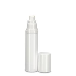 Zeige Details für Airless-Pumpspender 50 ml, weiß mit Überkappe Bild von Airless-Pumpspender 50 ml, weiß mit Überkappe