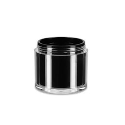 Zeige Details für 50 ml Airless-Tiegel – zylindrisch, innen schwarz / außen klar (LDPE/ABS, ND58) Bild von 50 ml Airless-Tiegel – zylindrisch, innen schwarz / außen klar (LDPE/ABS, ND58)