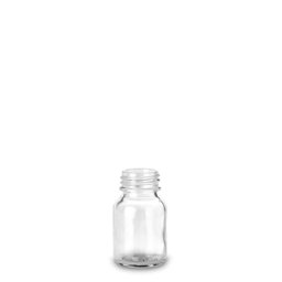 Zeige Details für Weithalsflasche Glas 50 ml, klar, GL 32 (rund) Bild von Weithalsflasche Glas 50 ml, klar, GL 32 (rund)