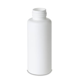 Zeige Details für Rundflasche 100 ml aus HDPE, weiß, Gewinde 25 (zylindrisch) Bild von Rundflasche 100 ml aus HDPE, weiß, Gewinde 25 (zylindrisch)