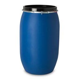 Zeige Details für 220 L HDPE Spannring-Deckelfass, blau, rund (8.800 g) Bild von 220 L HDPE Spannring-Deckelfass, blau, rund (8.800 g)