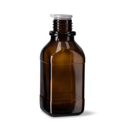 Zeige Details für Eckige Enghalsflasche 250 ml, Braunglas, GL 32 Bild von Eckige Enghalsflasche 250 ml, Braunglas, GL 32