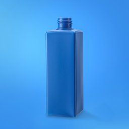 Zeige Details für 250 ml Vierkantflasche aus rHDPE Ocean Bound Plastic, blau – Gewinde 24/410 Bild von 250 ml Vierkantflasche aus rHDPE Ocean Bound Plastic, blau – Gewinde 24/410