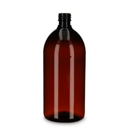 Zeige Details für 1000 ml PET-Rundflasche braun, Rundschulter, ND 28 Bild von 1000 ml PET-Rundflasche braun, Rundschulter, ND 28