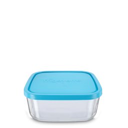 Zeige Details für Frischhaltedose eckig 2000 ml – Klarglas mit blauem Deckel Bild von Frischhaltedose eckig 2000 ml – Klarglas mit blauem Deckel