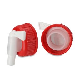Zeige Details für Dosier-Auslaufhahn Gewinde 45 – weiß/rot, Polypropylen (PP) Bild von Dosier-Auslaufhahn Gewinde 45 – weiß/rot, Polypropylen (PP)