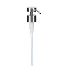 Zeige Details für Lotionspumpe aus Edelstahl, silber – flacher Pumpkopf, Gewinde 28/400 (2ml Hub) Bild von Lotionspumpe aus Edelstahl, silber – flacher Pumpkopf, Gewinde 28/400 (2ml Hub)