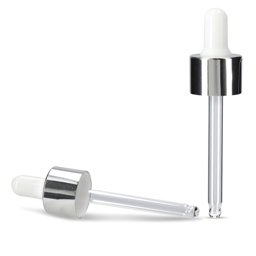 Zeige Details für Pipettenverschluss 20/410 – silber/weiß für 30 ml Tropfflasche Bild von Pipettenverschluss 20/410 – silber/weiß für 30 ml Tropfflasche