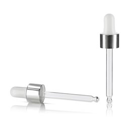 Zeige Details für Pipettenaufsatz GL18, silber/weiß – passend für 30 ml Tropfflaschen Bild von Pipettenaufsatz GL18, silber/weiß – passend für 30 ml Tropfflaschen