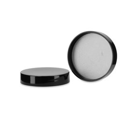 Zeige Details für PP-Schraubverschluss 45/400 schwarz, geriffelt, mit IHS-Liner Bild von PP-Schraubverschluss 45/400 schwarz, geriffelt, mit IHS-Liner