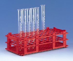 Bild von Reagenzglasgestell, PP, rot, 5x11 Plätze, f, Röhrchen bis 16mm