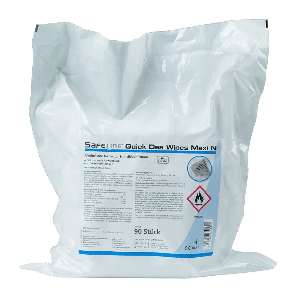 Bild von Desinfektionstücher, Maxi Set, im Standbodenbeutel, Safeline Quick Des Wipes