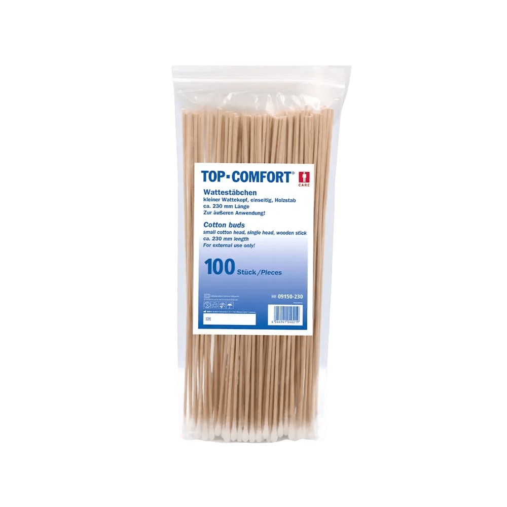 Bild von Einmal Holzstab Wattestäbchen, 230 mm, Naturholz, Baumwolle, Top-Comfort