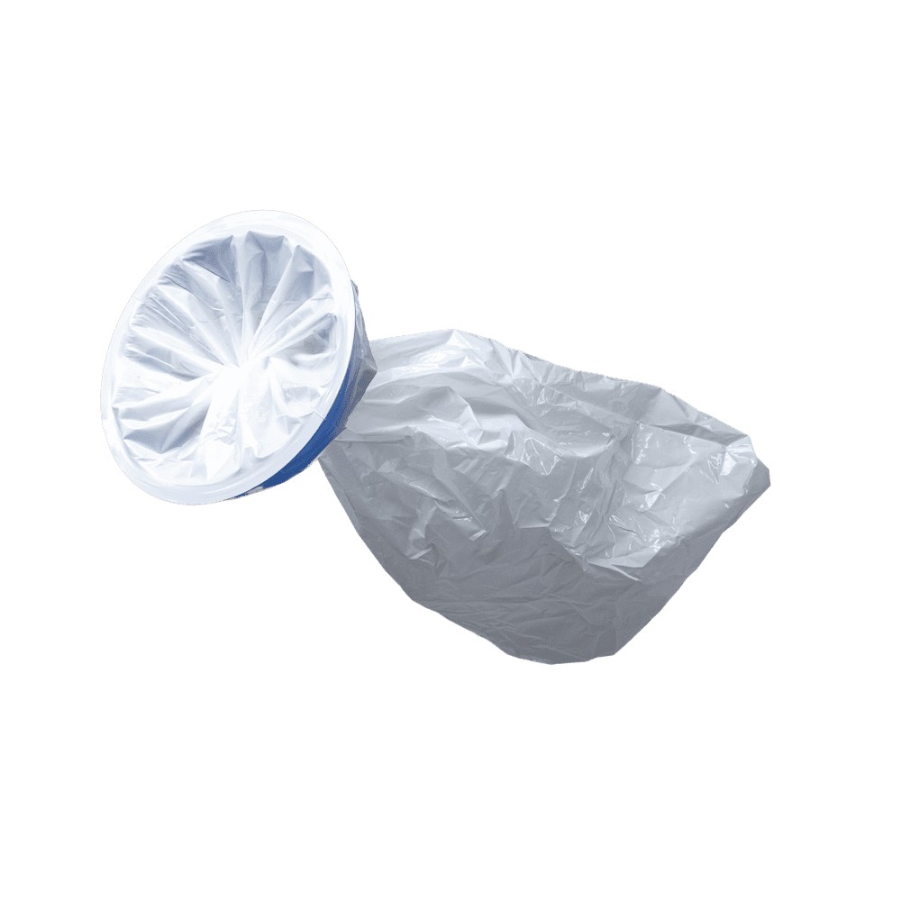 Bild von Einweg Auffangbeutel mit Verschlussring, Farbe weiß, Länge 37cm
