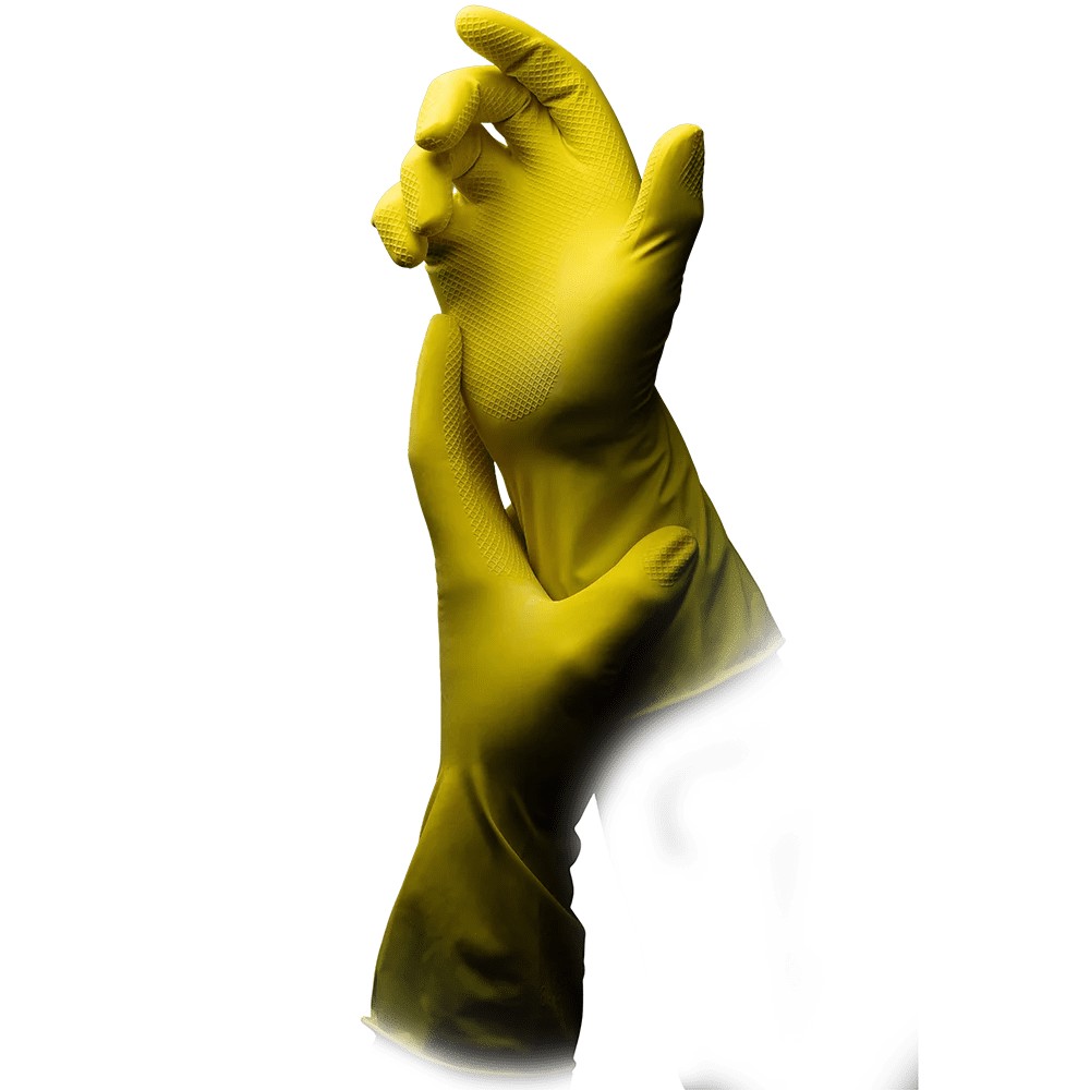 Bild von Clean-Comfort Latex Haushaltshandschuhe, ungepudert, baumwollbeflockt
