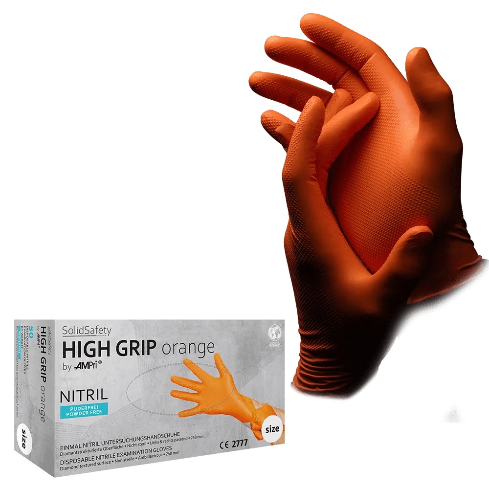 Bild von High Grip Nitril Einmalhandschuhe – extra griffig & chemikalienbeständig