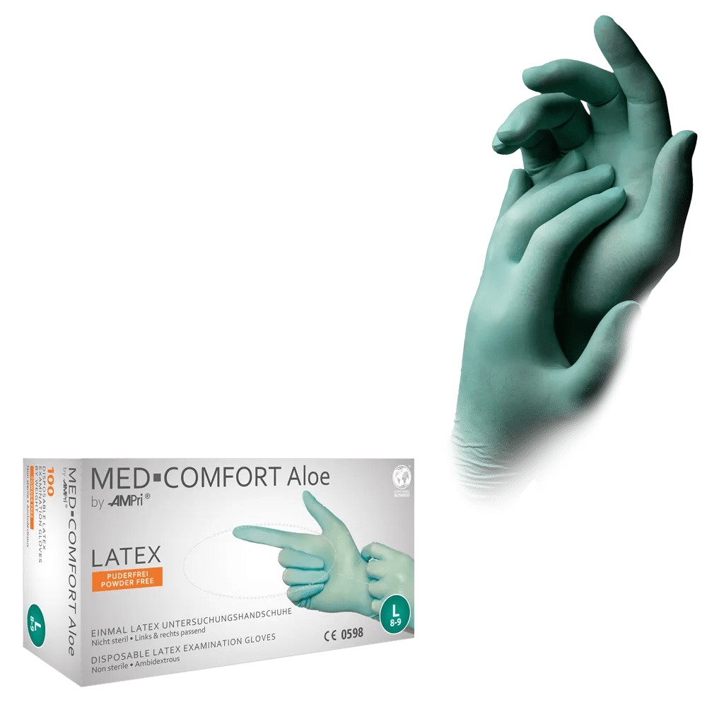 Bild von Latex-Einweghandschuhe ungepudert mit Aloe-Beschichtung – Premium