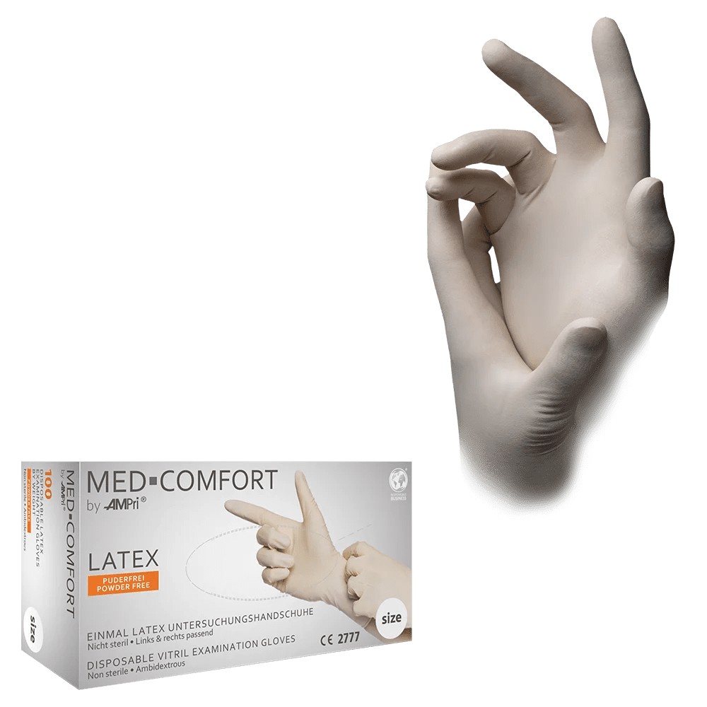Bild von Med-Comfort Latex Einweghandschuhe, puderfrei, Premiumqualität