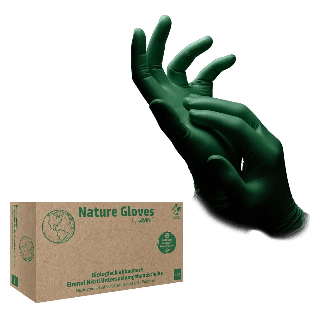 Bild von Nitrilhandschuhe Nature Gloves by Med-Comfort – puderfrei, biologisch abbaubar