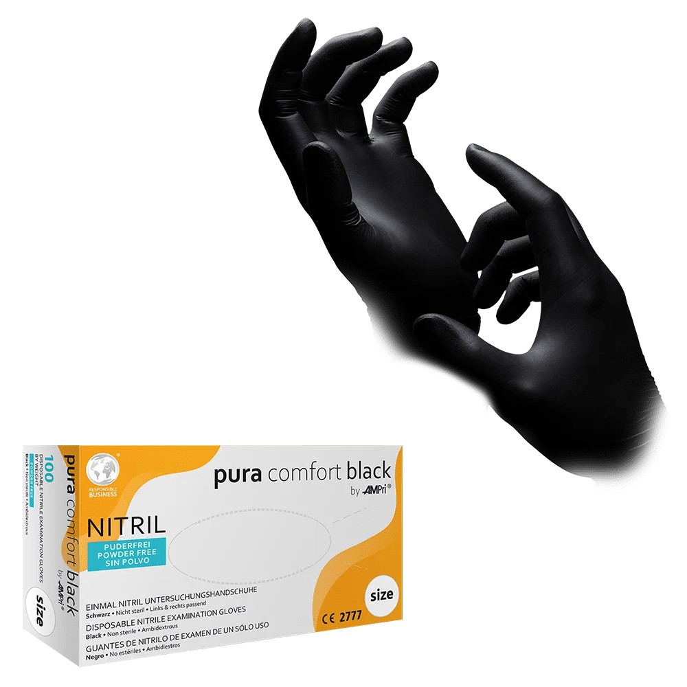 Bild von Puderfreie Nitrilhandschuhe — texturierte Untersuchungshandschuhe