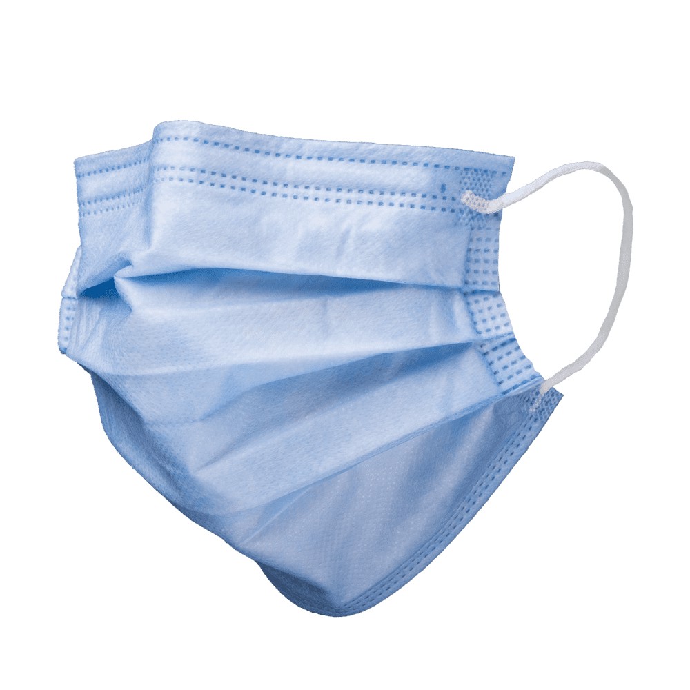 Bild von OP-Maske, blau, mit Antibeschlag-Funktion, FOG STOP, 4-lagig, mit Elastikbändern, Med-Comfort