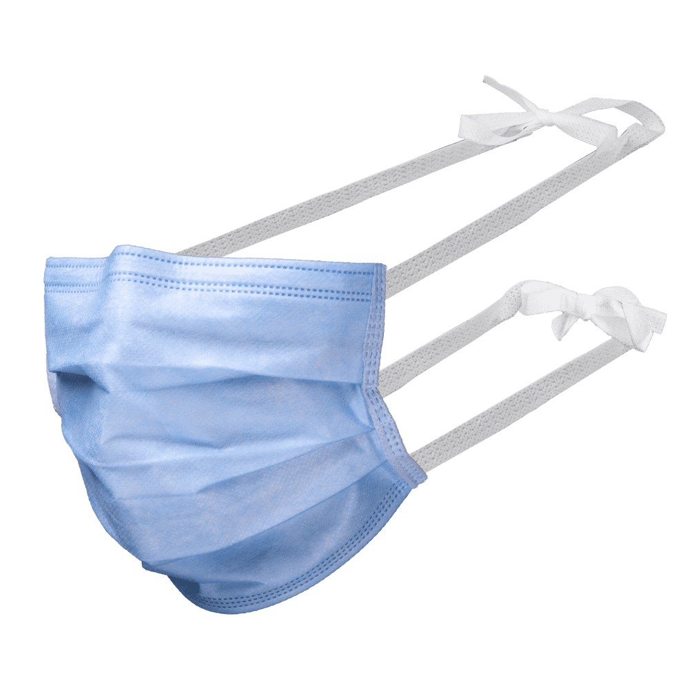 Bild von OP-Maske, blau, mit Antibeschlag-Funktion, FOG STOP, 4-lagig, zum Binden, Med-Comfort