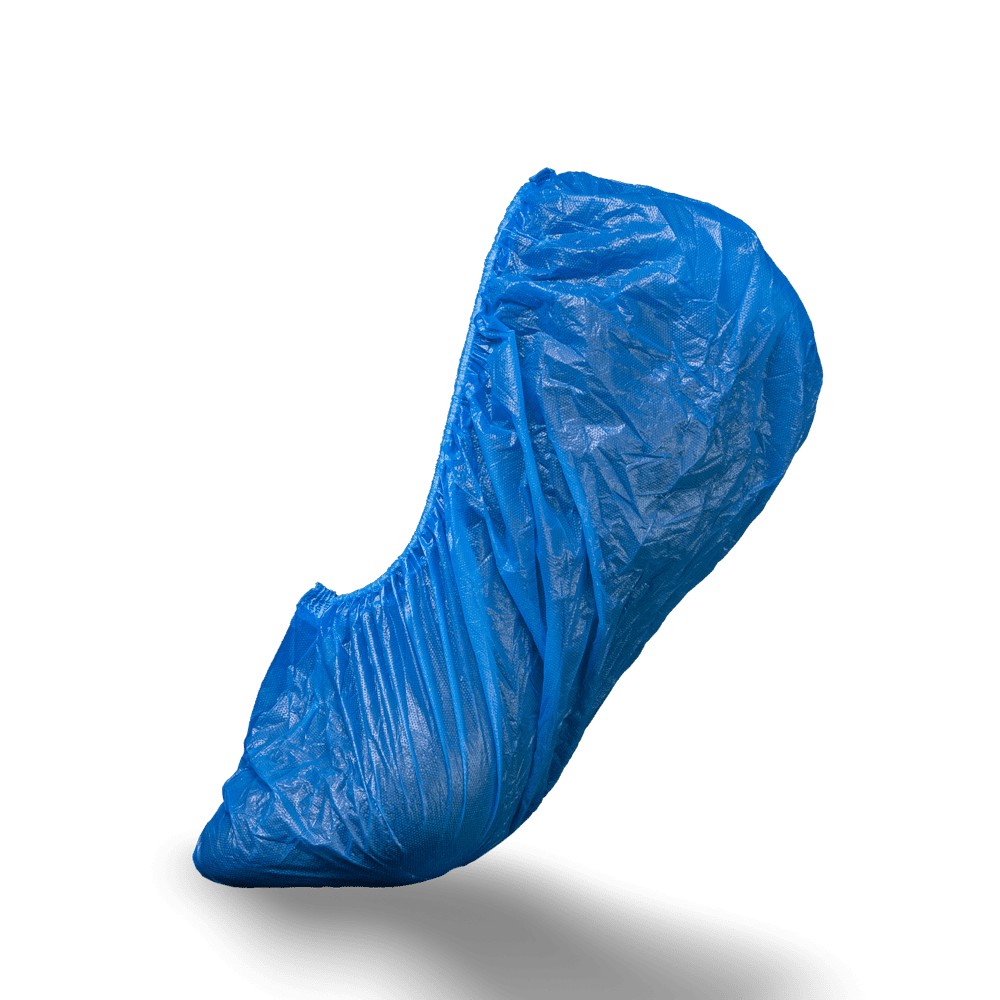 Bild von PE Einmal Überziehschuhe, 15 x 41 cm, blau, Polyethylen, Med-Comfort