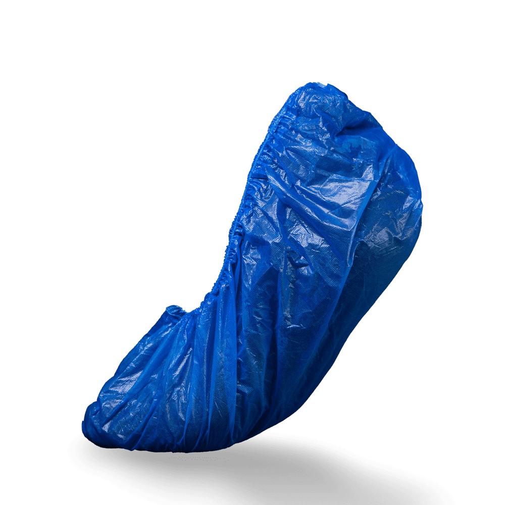 Bild von PE Einmal Überziehschuhe, 15 x 42 cm, blau, Polyethylen, Eco-Plus