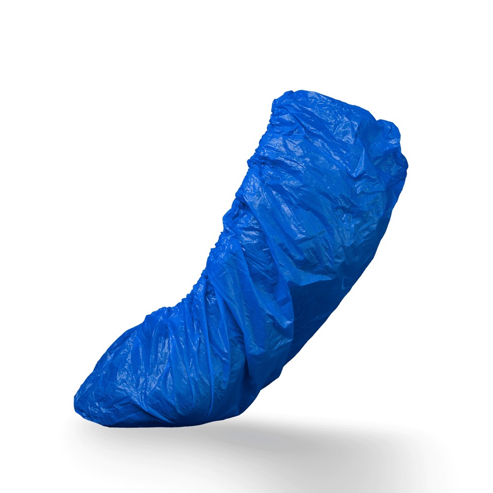 Bild von PE Einmal Überziehschuhe extra stark, 15 x 42 cm, blau, Polyethylen, Med-Comfort