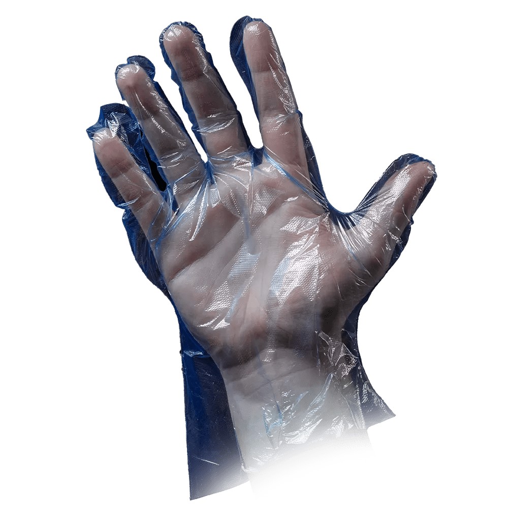 Bild von PE Handschuh, blau, Größe L (Herren), gehämmert, Med-Comfort