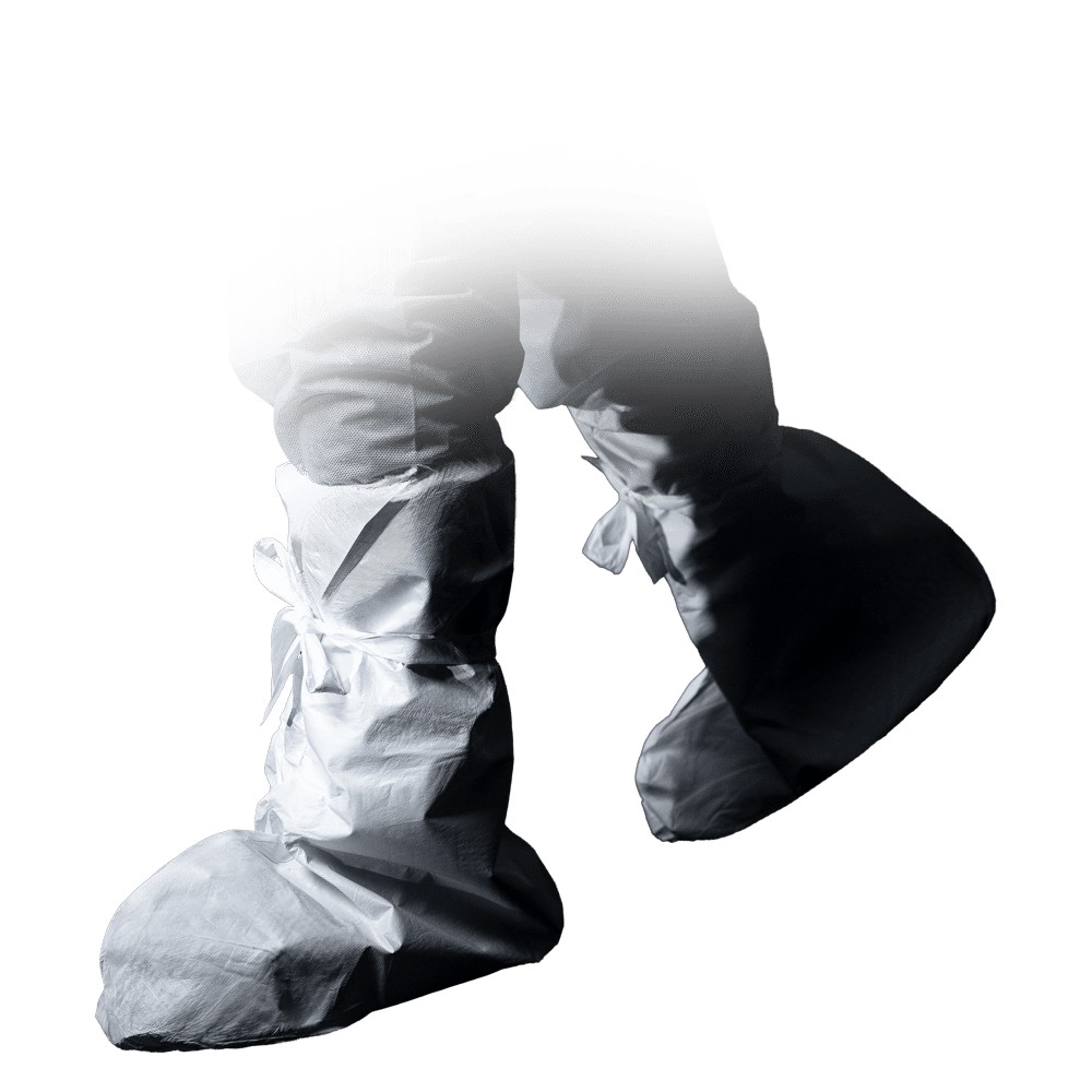 Bild von PP Einmal Überziehschuhe, Sohlenlänge ca. 380 mm, Gesamthöhe ca. 470 mm, weiß, Polypropylen, Safe-Comfort