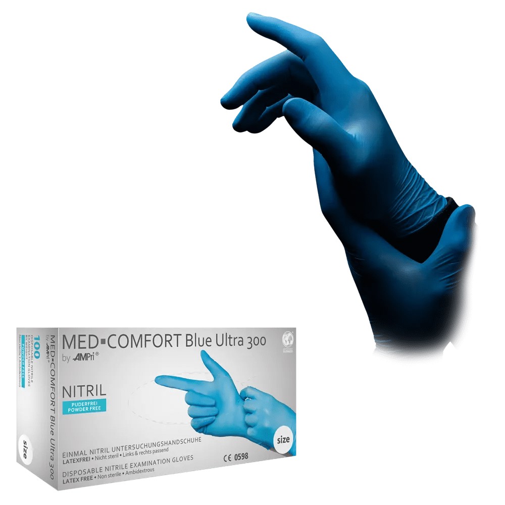 Bild von Med-Comfort Premium Nitrilhandschuhe ungepudert – mittelstark, volltexturiert