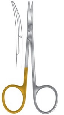 Bild von Schere mit OP-Special Schliff, gebogen, 115 mm, mit großen Griffringen