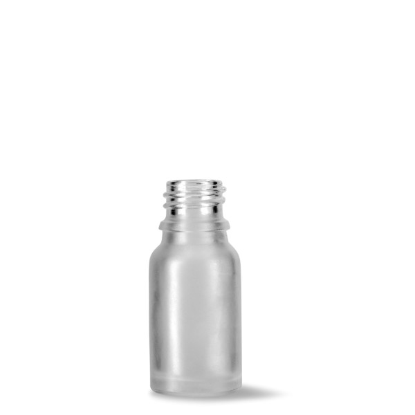 Bild von 10 ml Tropfflasche aus klarem, mattiertem Glas – rund, Gewinde GL18