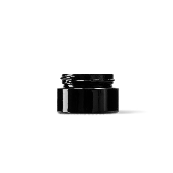 Bild von Glastiegel 20 ml, schwarz, rund mit GL 41-Gewinde