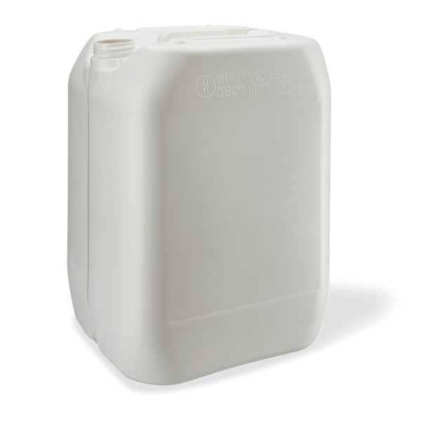 Bild von 30 L UN-HDPE-Kanister, rechteckig, weiß, Weithals RD 61 (ca. 1050 g)