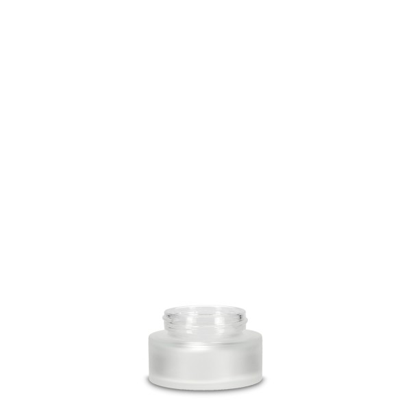 Bild von 30 ml Glastiegel, klares mattiertes Glas, rund, Gewinde GL54