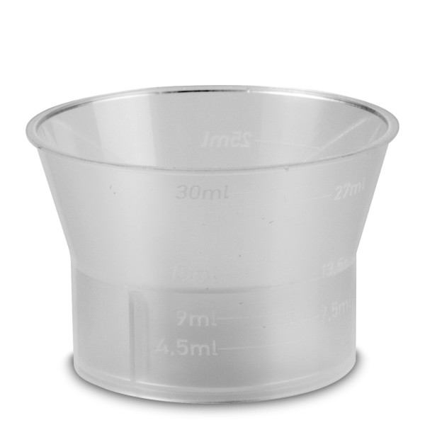 Bild von 30 ml PP‑Messbecher, natur – Graduierung 2,5 ml