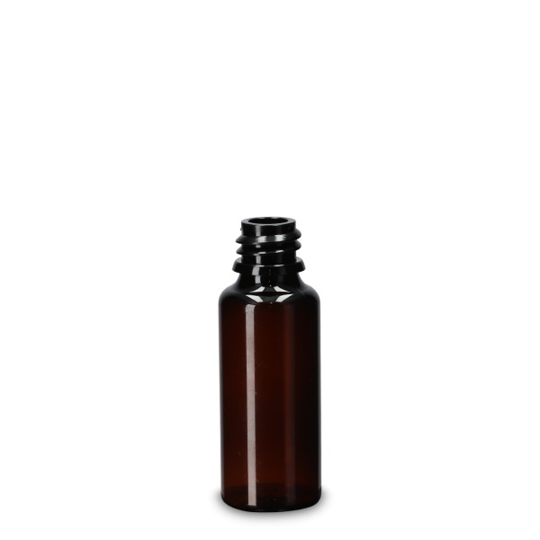 Bild von 30 ml PET-Rundflasche, braun, Gewinde GL18