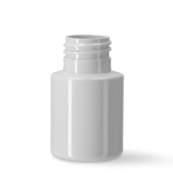 Bild von 30 ml zylindrische Rundflasche aus rPET, weiß, 24/410