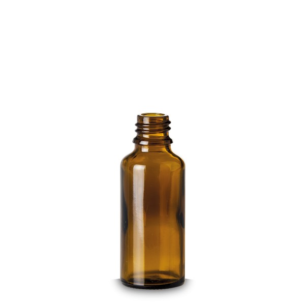 Bild von 30 ml Braunglas-Tropfflasche, rund – Gewinde GL 18