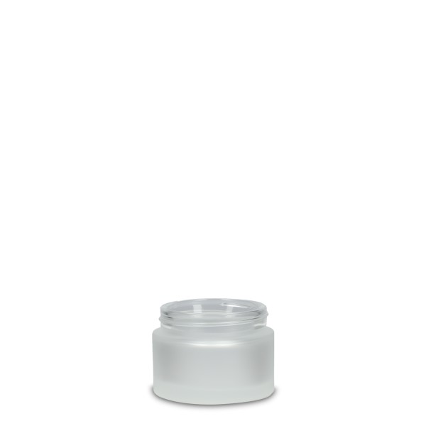 Bild von Runder Glastiegel 50 ml – Klarglas mattiert, Gewinde GL 51