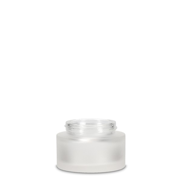 Bild von Glastiegel 50 ml – klares, mattiertes Glas, rund mit GL 61-Gewinde