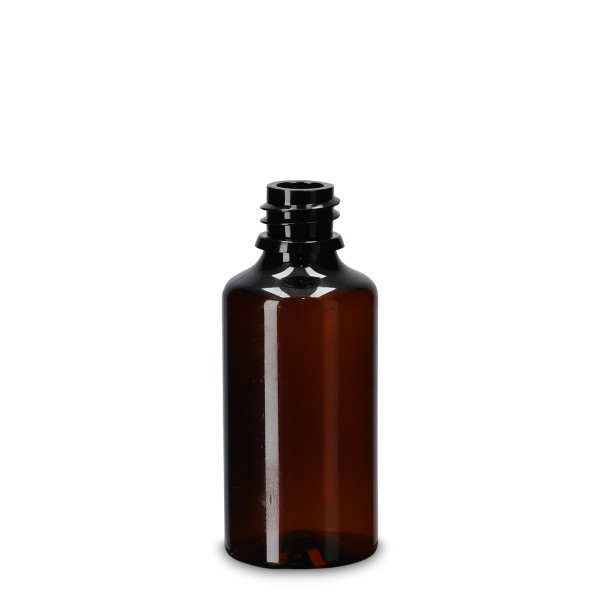 Bild von 50-ml PET-Rundflasche, braun, GL18-Gewinde