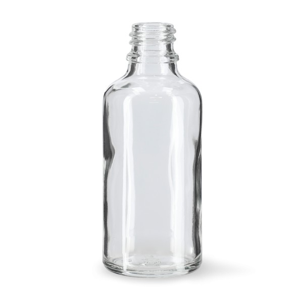 Bild von Runde Tropfflasche 50 ml, Klarglas, Gewinde GL18