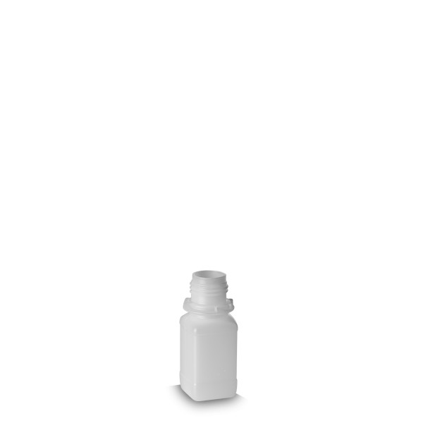 Bild von 50 ml Vierkantflasche aus HDPE, natur mit OV28-Gewinde
