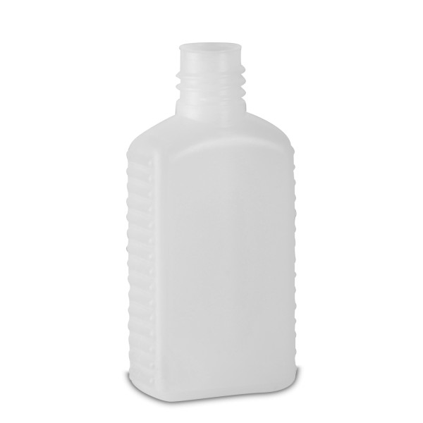 Bild von 50 ml HDPE-Vierkantflasche, natur, Gewinde 18 (rechteckig)