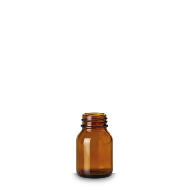 Bild von Braune Weithals-Glasflasche 50 ml, GL 32 (rund)